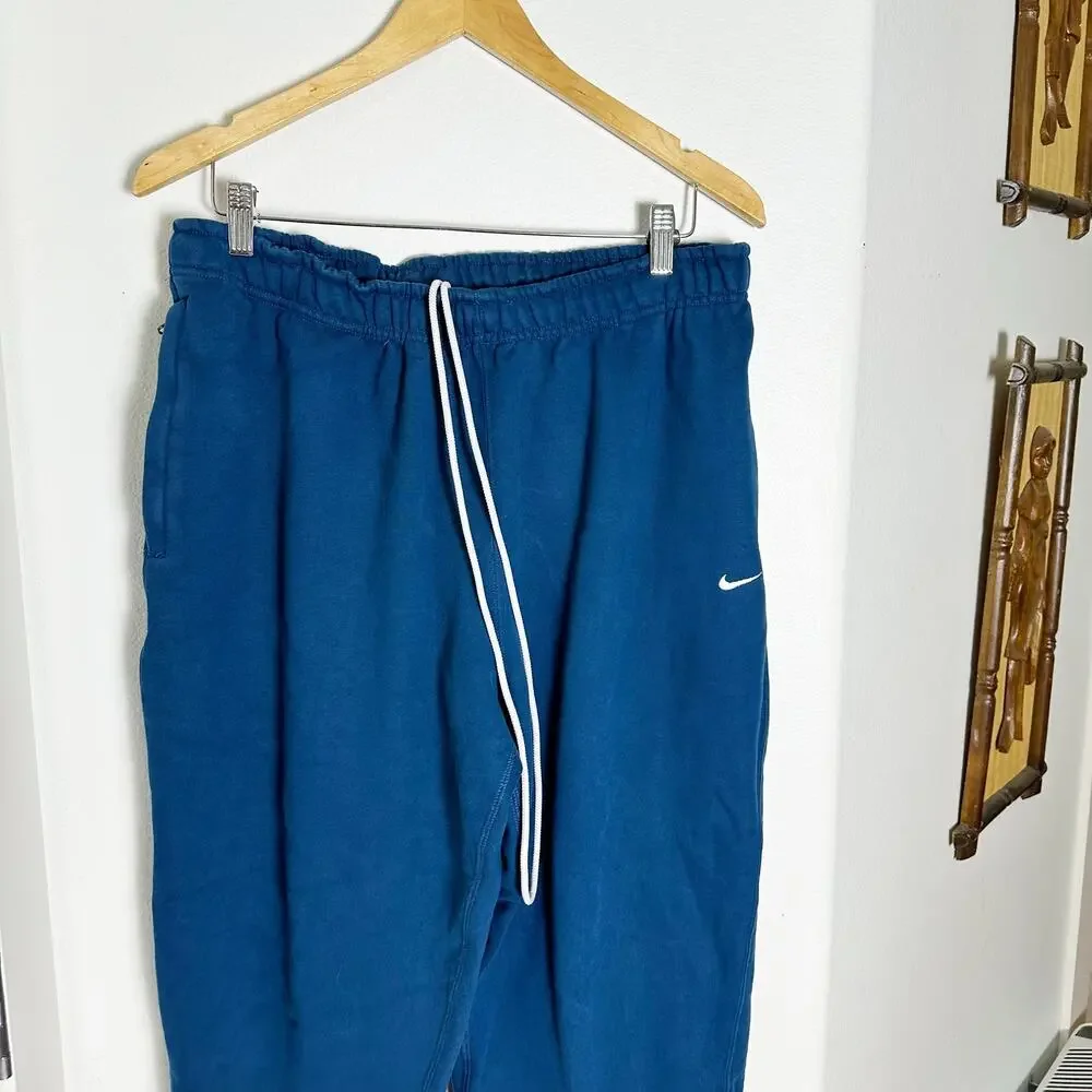 Nike Solo Swoosh Mens Fleece Trousers Sweatpants Blue sz XL